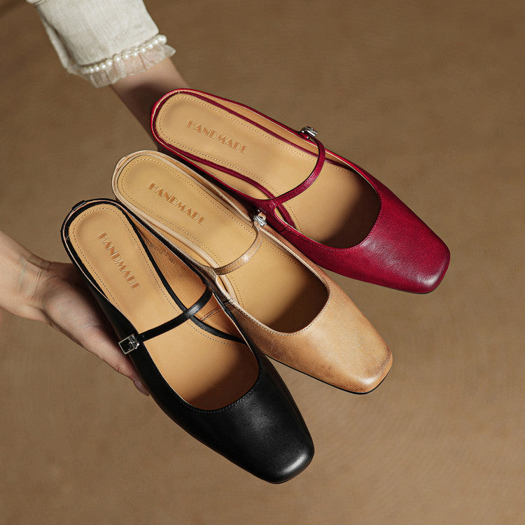 Luna | Classic Mary Jane Mule Heels