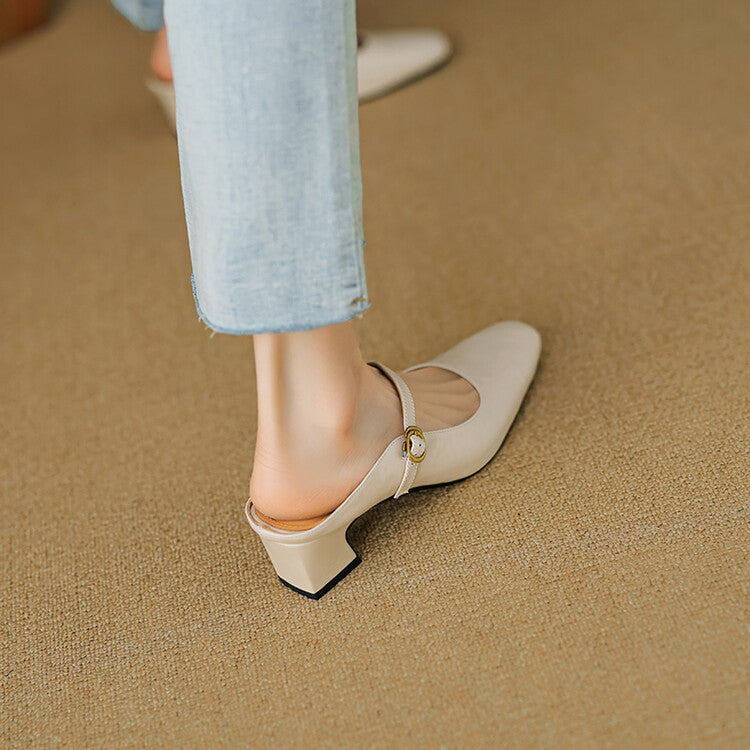 Cassy | Classic Mary Jane Mule Heels