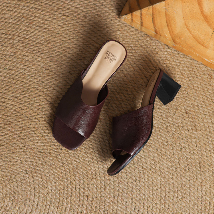 Cali | Open-Toe Block Heel Mules