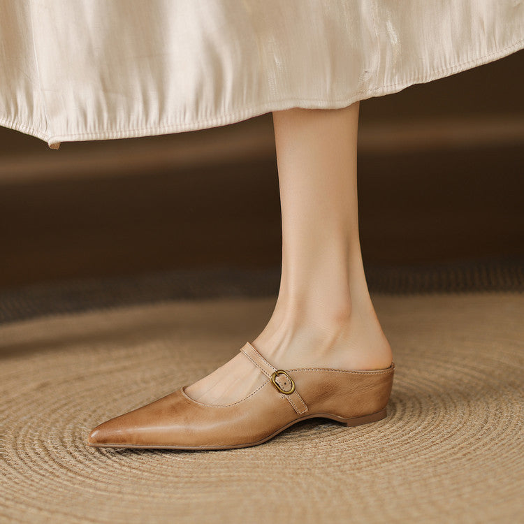 Sienna | Elegant Pointed-Toe Mule Heels