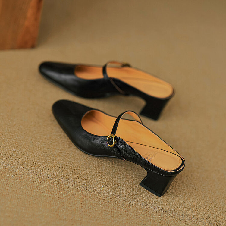 Cassy | Classic Mary Jane Mule Heels