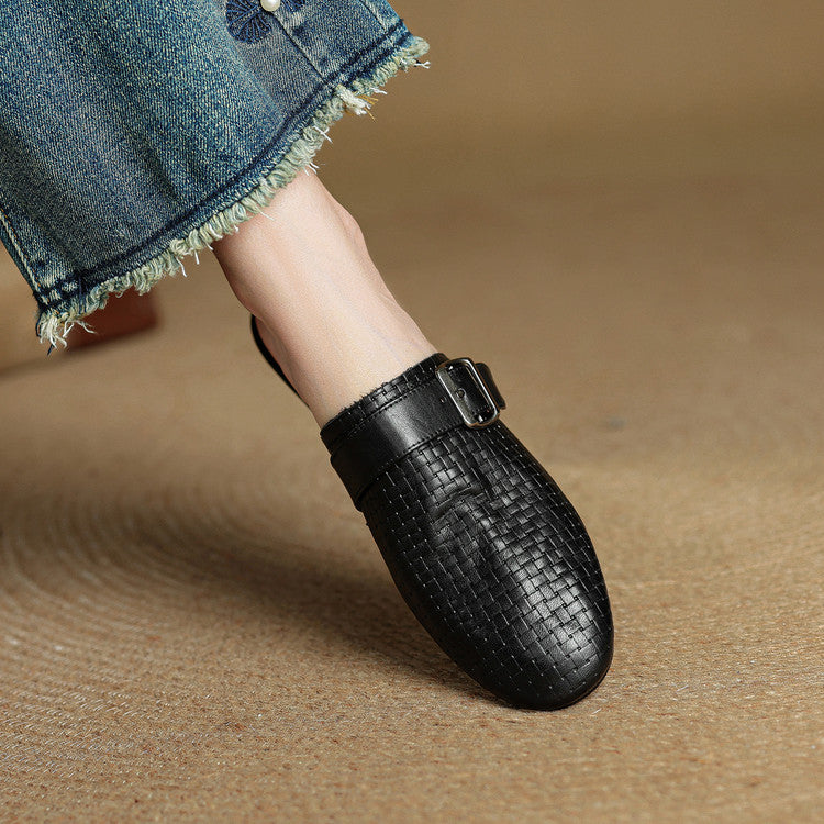 Amelie | Buckle Strap Flat Mules