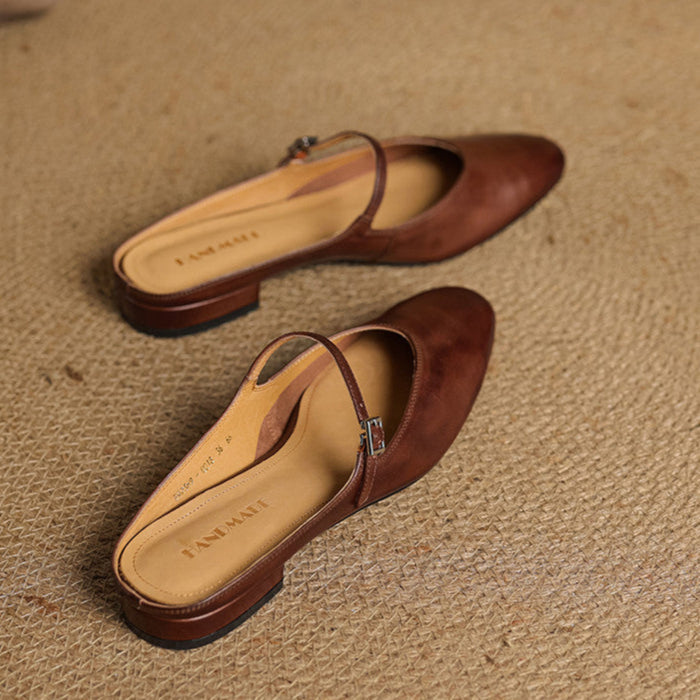 Maryela | Leather Mary Jane Mules