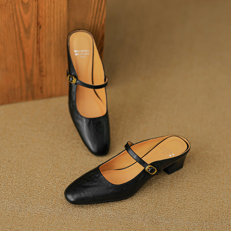 Cassy | Classic Mary Jane Mule Heels
