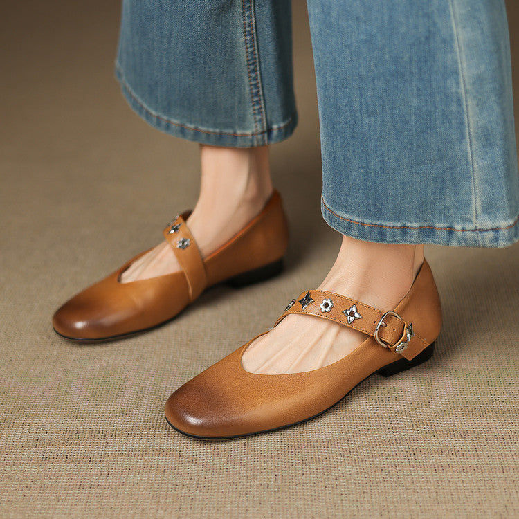 Ella | Studded Mary Jane Flats