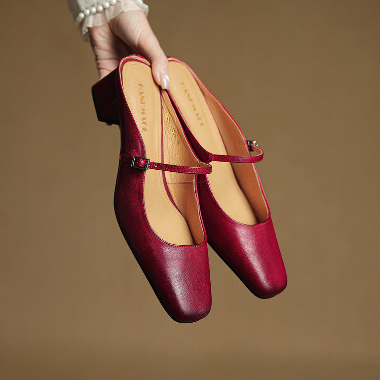 Luna | Classic Mary Jane Mule Heels