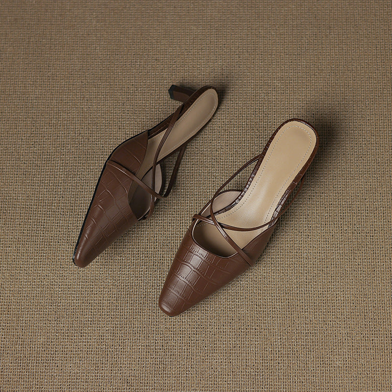 Jane | Cross-Strap Kitten Heel Mules