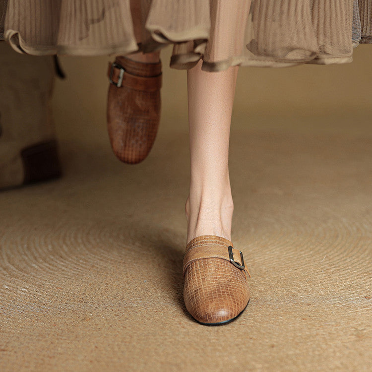 Amelie | Buckle Strap Flat Mules
