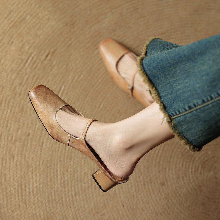 Luna | Classic Mary Jane Mule Heels