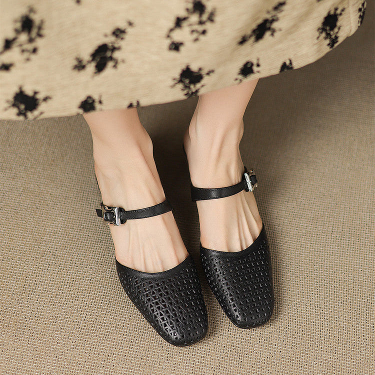 Reolla | Perforated Buckle Mules