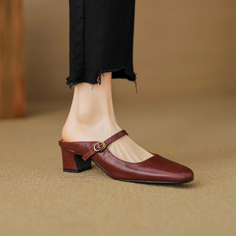 Cassy | Classic Mary Jane Mule Heels