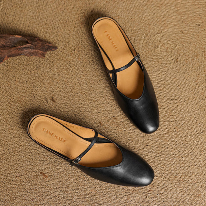 Maryela | Leather Mary Jane Mules