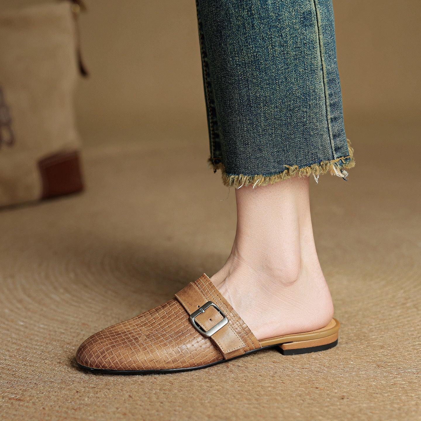 Amelie | Buckle Strap Flat Mules