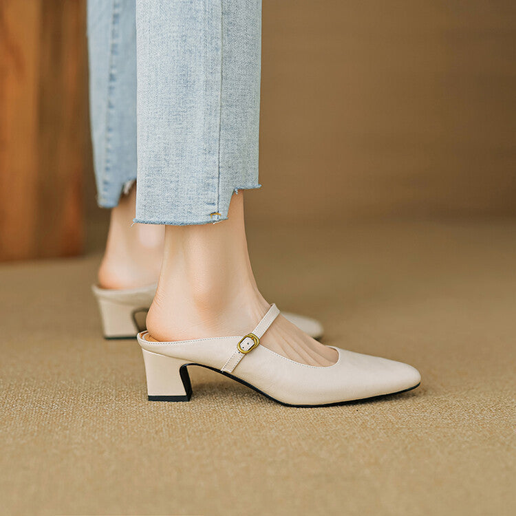 Cassy | Classic Mary Jane Mule Heels