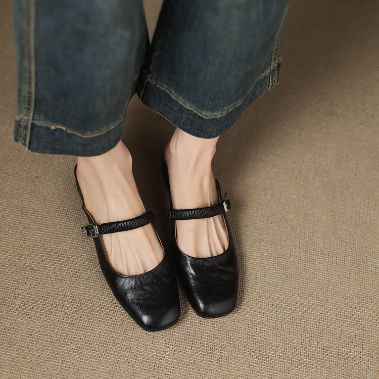 Salie | Mary Jane Block Heel Mules