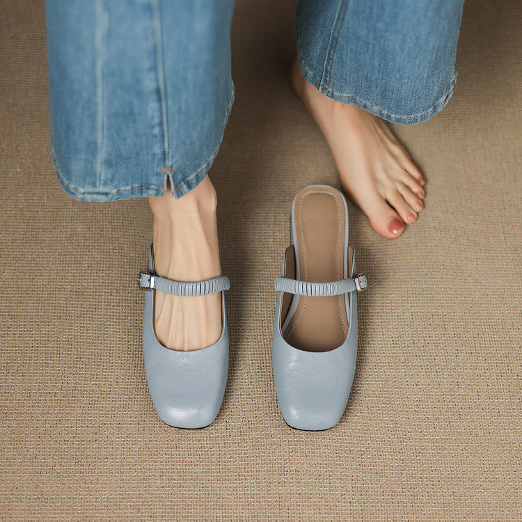 Salie | Mary Jane Block Heel Mules