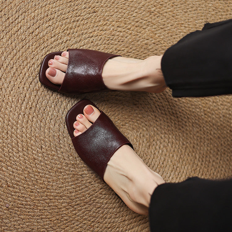 Cali | Open-Toe Block Heel Mules