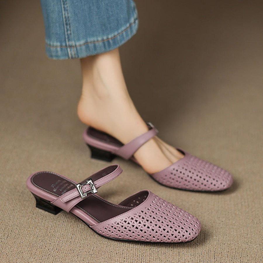 Reolla | Perforated Buckle Mules