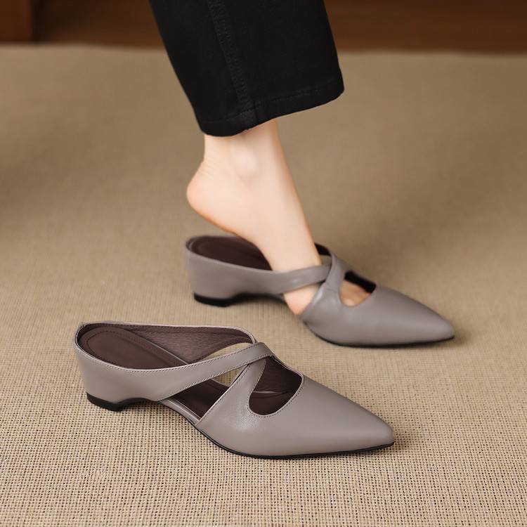 Chynna | Cross Strap Pointed-Toe Mule Heels