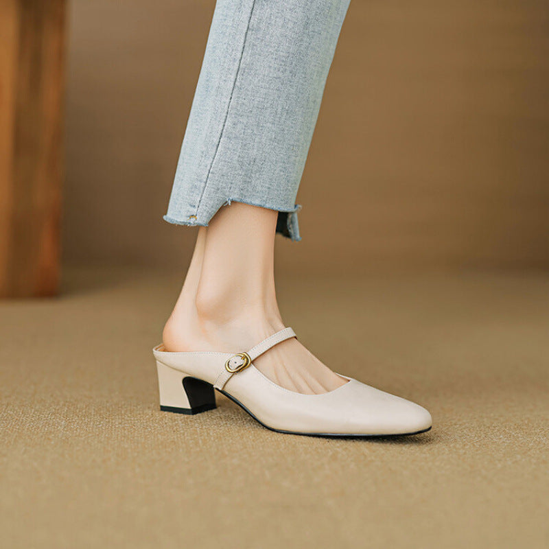 Cassy | Classic Mary Jane Mule Heels