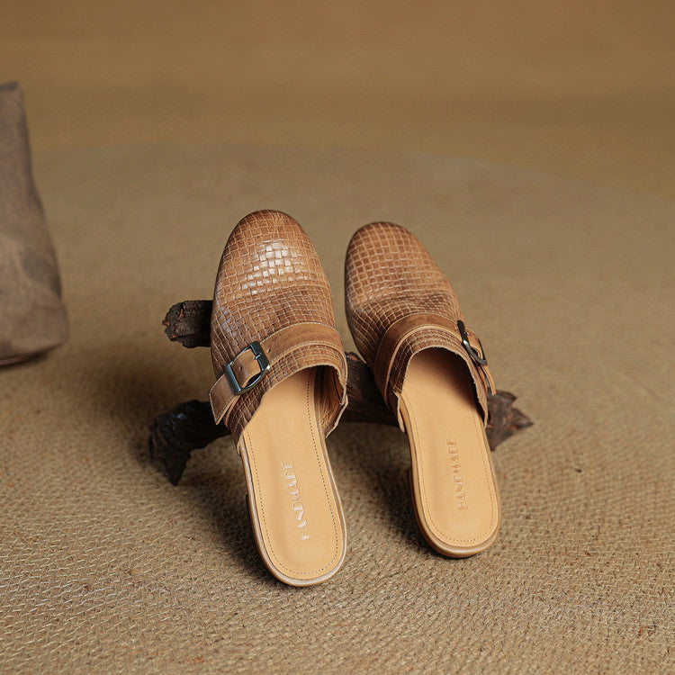 Amelie | Buckle Strap Flat Mules
