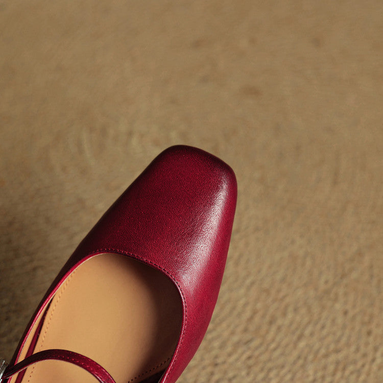 Luna | Classic Mary Jane Mule Heels