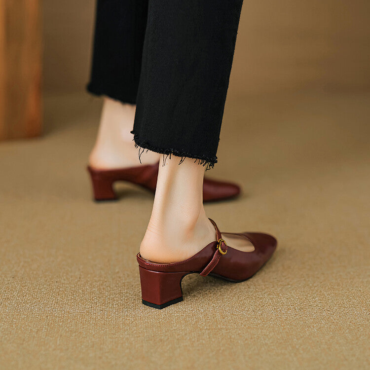 Cassy | Classic Mary Jane Mule Heels