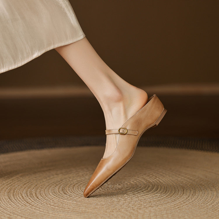 Sienna | Elegant Pointed-Toe Mule Heels