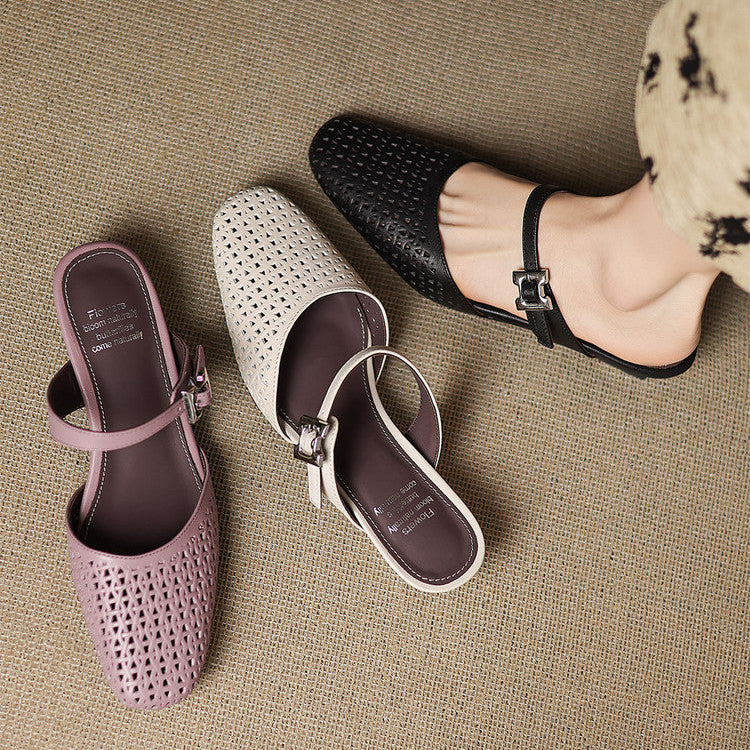 Reolla | Perforated Buckle Mules