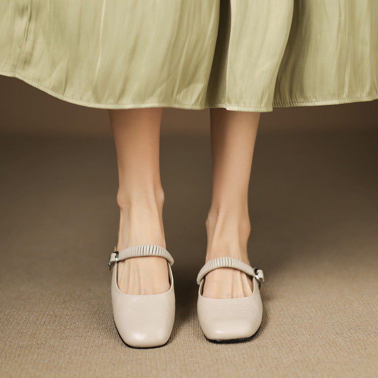 Salie | Mary Jane Block Heel Mules