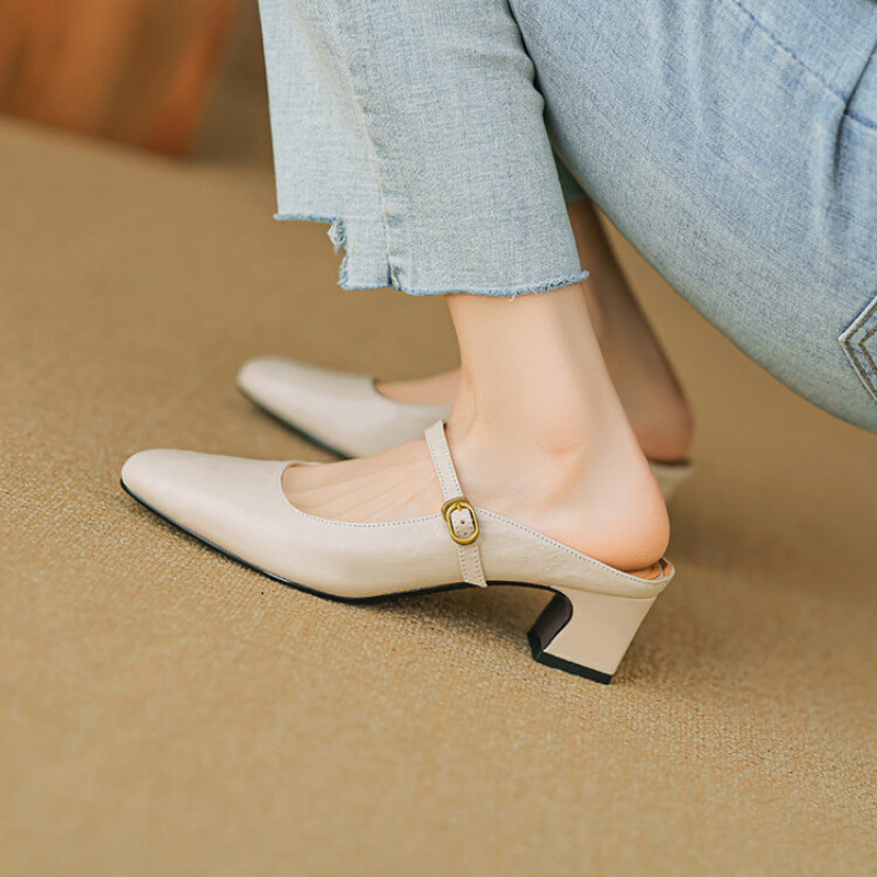 Cassy | Classic Mary Jane Mule Heels