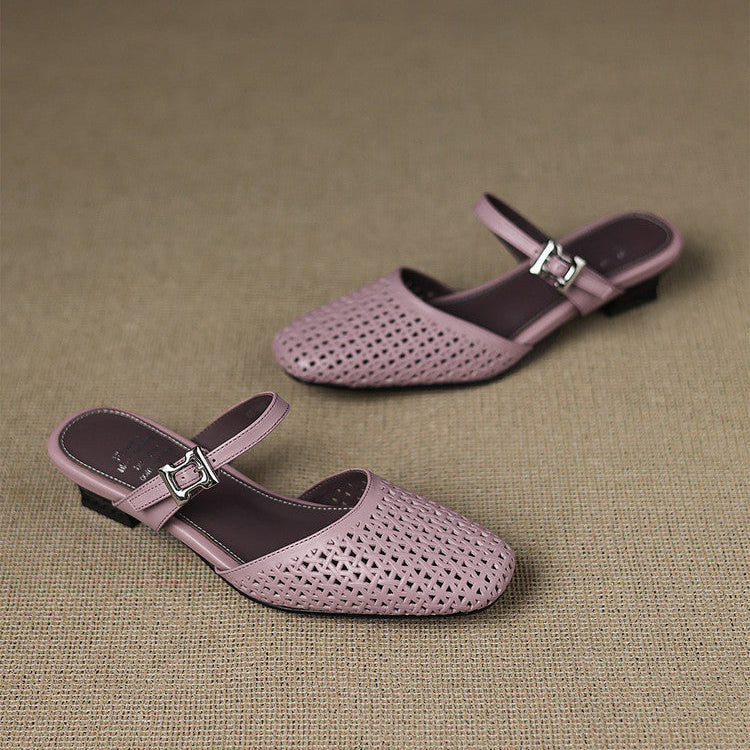 Reolla | Perforated Buckle Mules