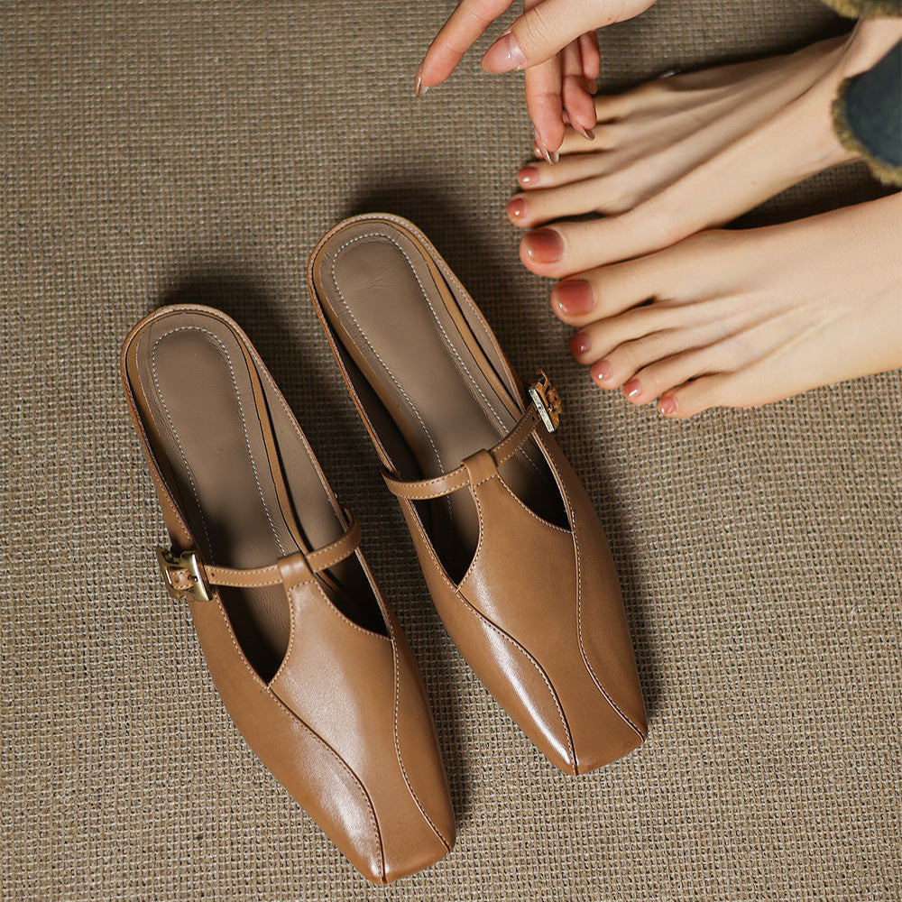Alaya | Elegant T-Strap Mule Heels