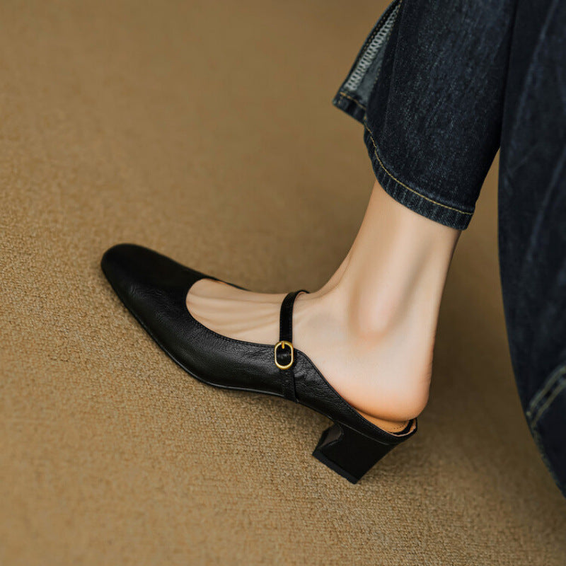 Cassy | Classic Mary Jane Mule Heels