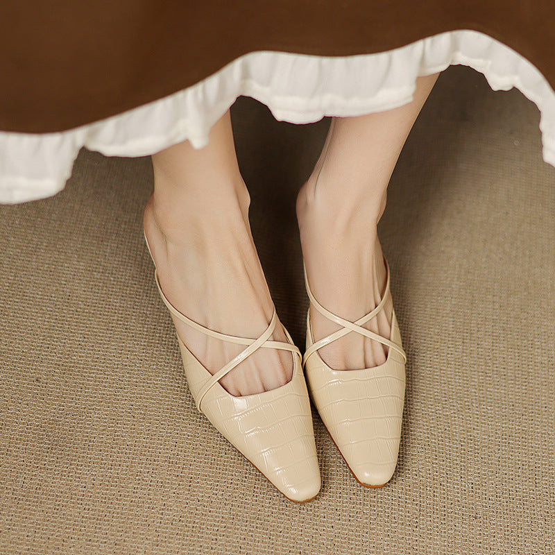 Jane | Cross-Strap Kitten Heel Mules