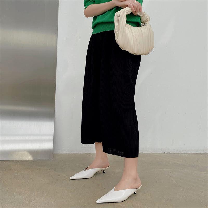 Peya | Pointed-Toe Kitten Heel Mules