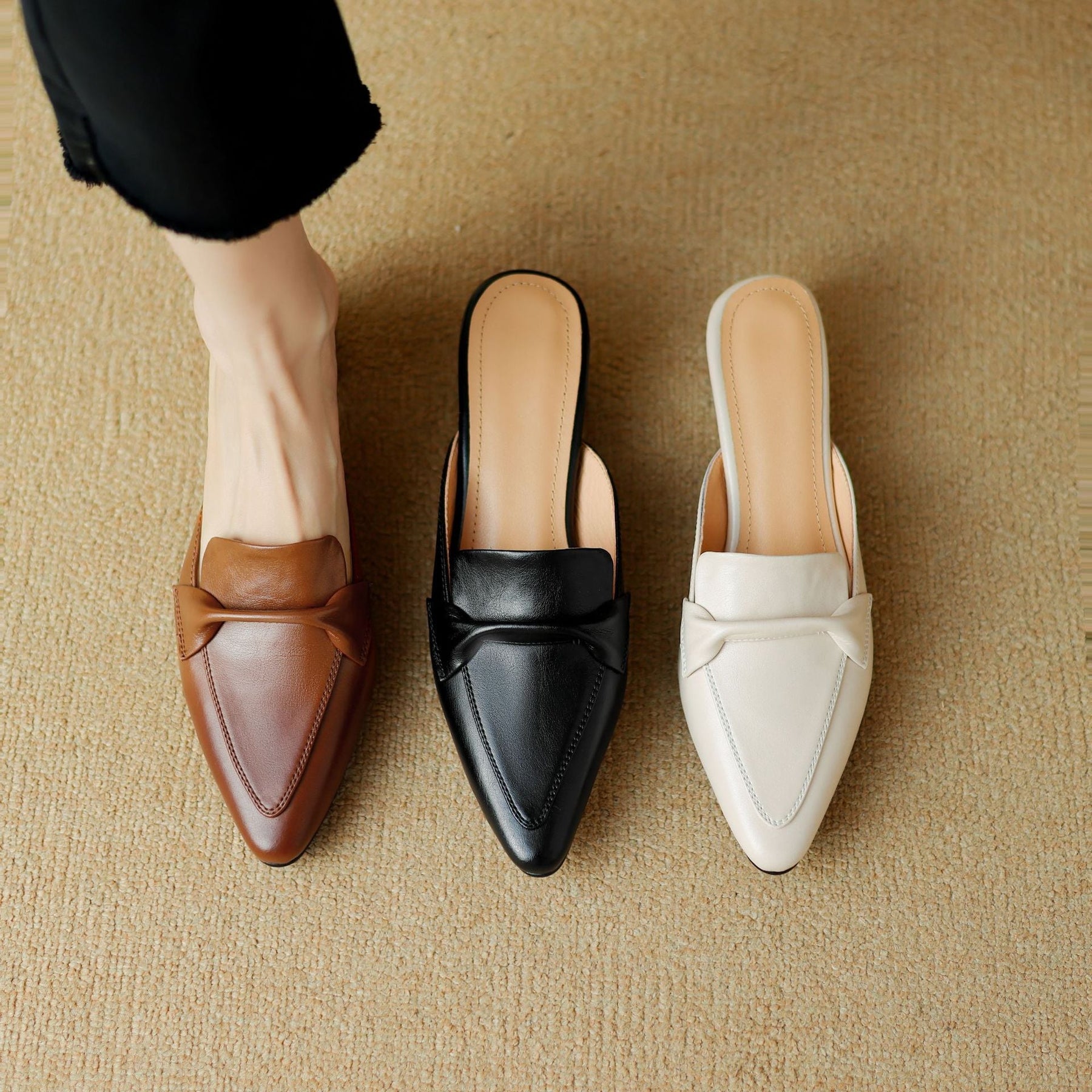 Mei | Elegant Pointed-Toe Mule Heels