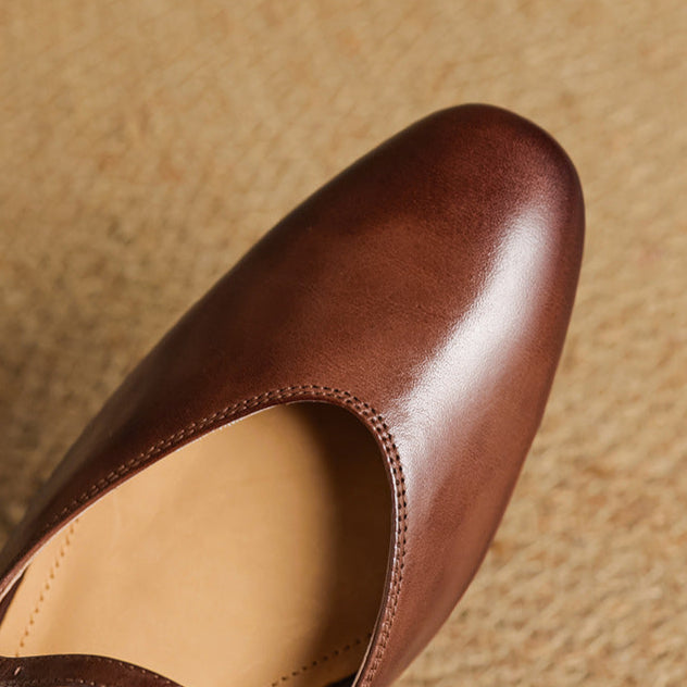 Maryela | Leather Mary Jane Mules