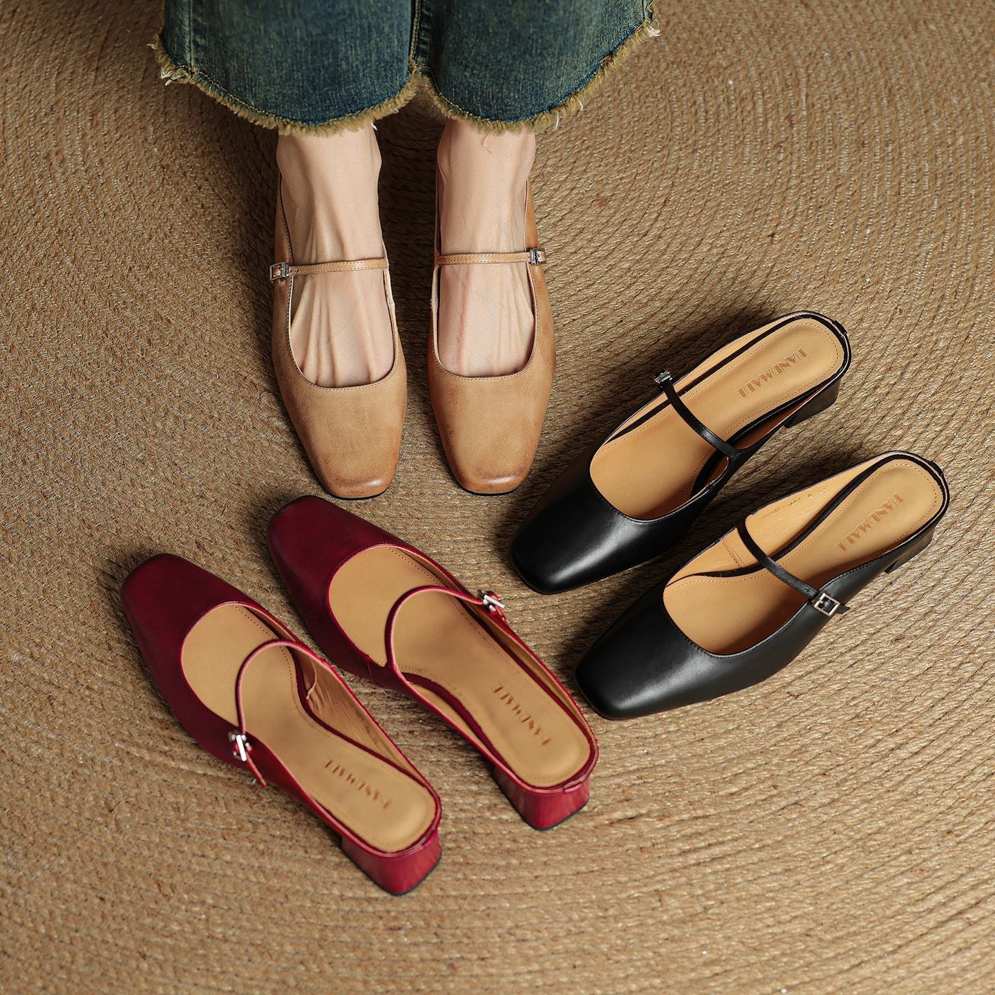 Luna | Classic Mary Jane Mule Heels