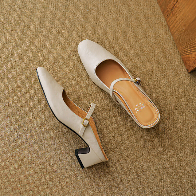 Cassy | Classic Mary Jane Mule Heels