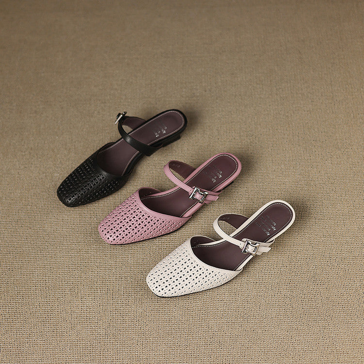 Reolla | Perforated Buckle Mules