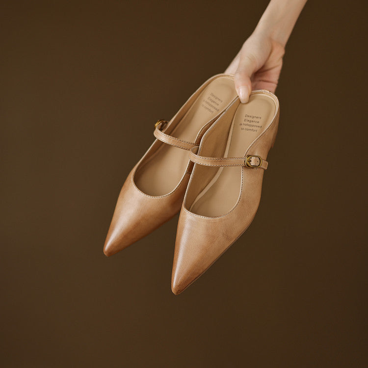 Sienna | Elegant Pointed-Toe Mule Heels