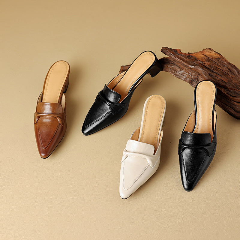 Mei | Elegant Pointed-Toe Mule Heels