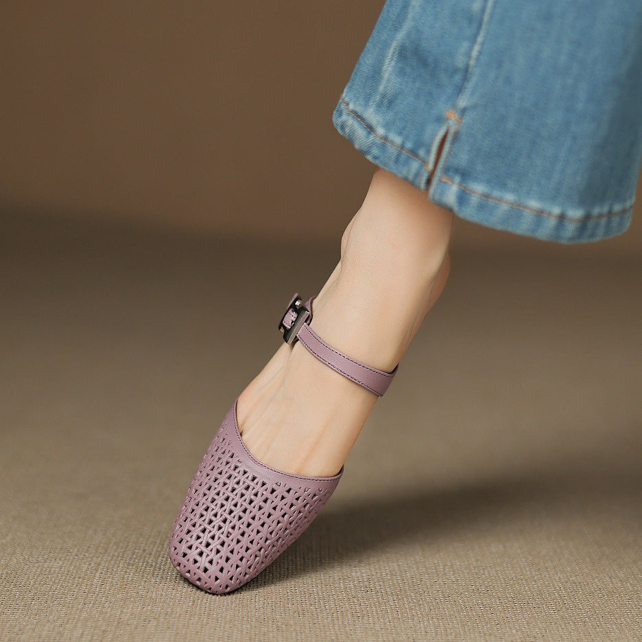 Reolla | Perforated Buckle Mules