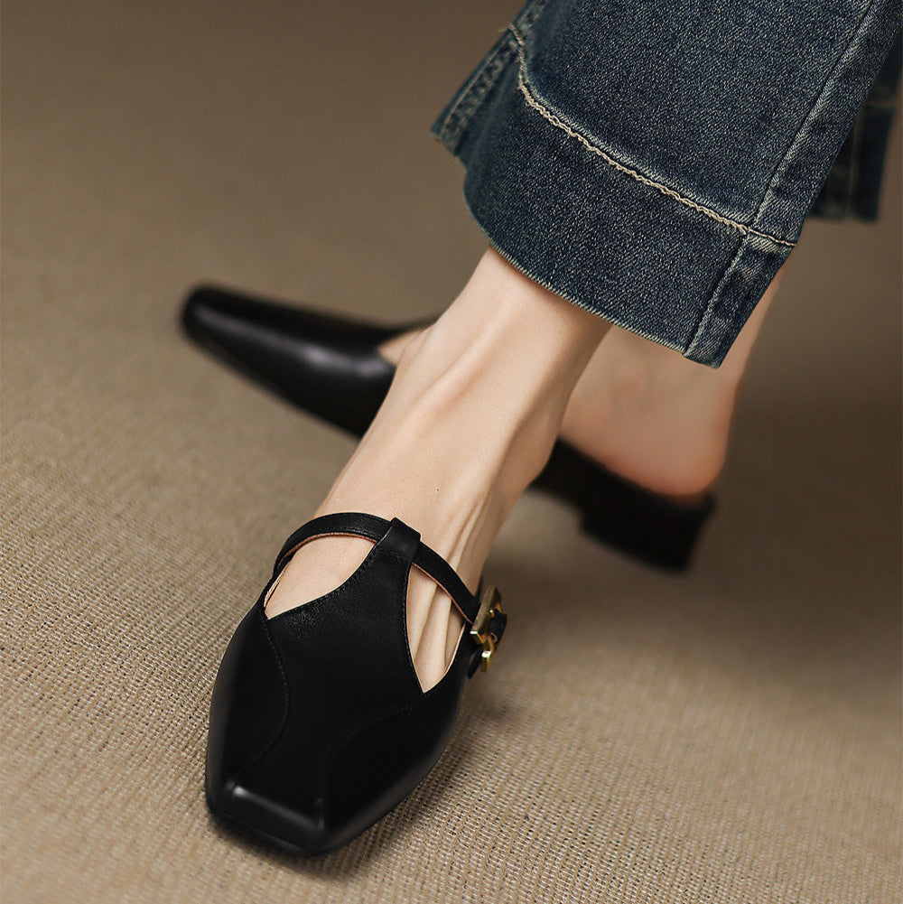 Alaya | Elegant T-Strap Mule Heels
