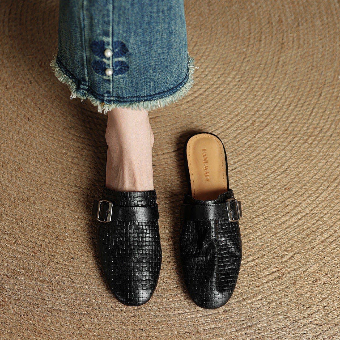 Amelie | Buckle Strap Flat Mules