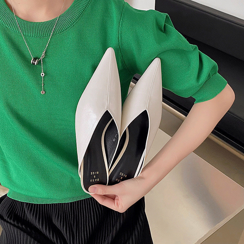 Peya | Pointed-Toe Kitten Heel Mules