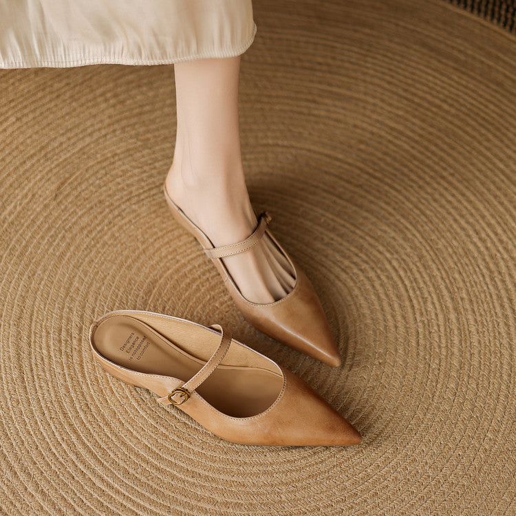 Sienna | Elegant Pointed-Toe Mule Heels
