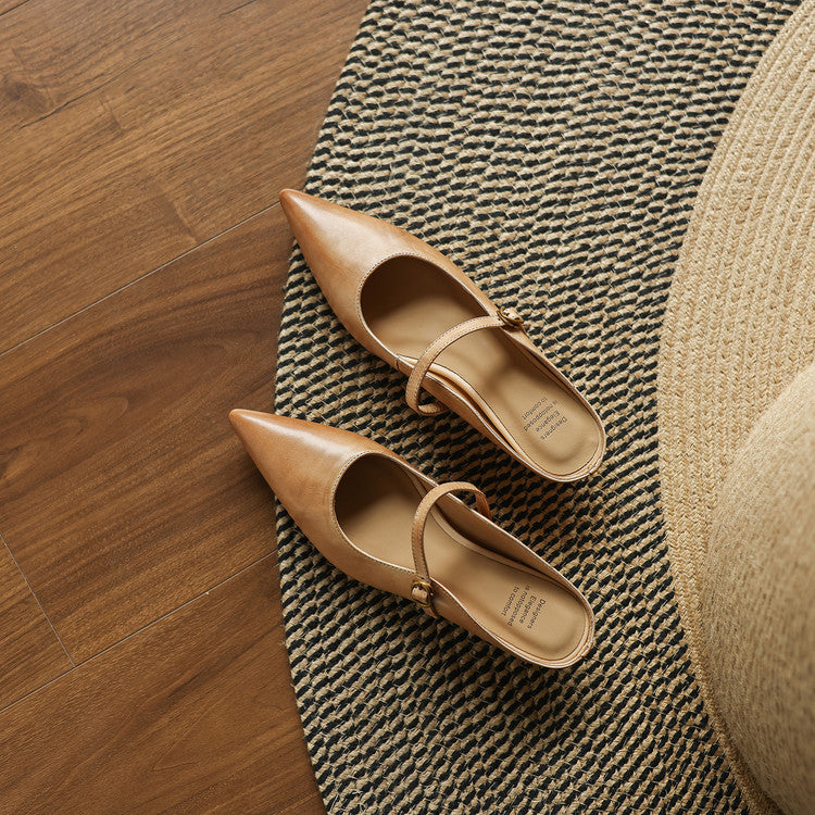 Sienna | Elegant Pointed-Toe Mule Heels
