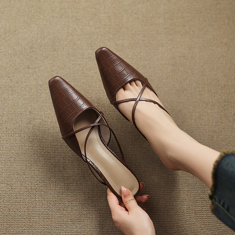 Jane | Cross-Strap Kitten Heel Mules